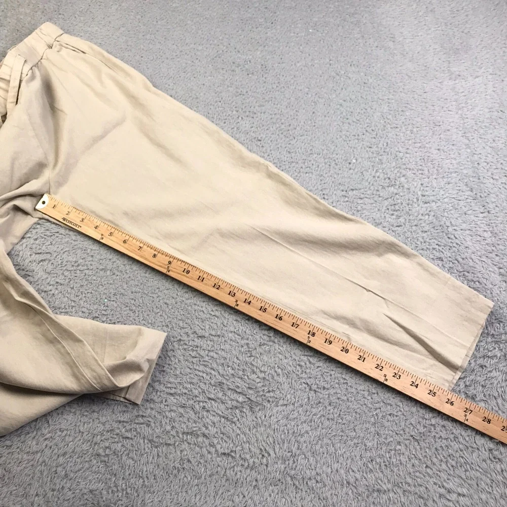 Banana Republic Pants Womens S Beige Linen Cotton Blend Pull On Drawstring NEW